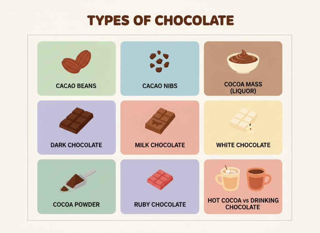 different types of chocolate